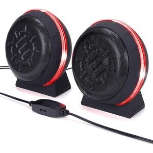 ENHANCE SL2 USB Gaming Speakers for PC with LED Red Light